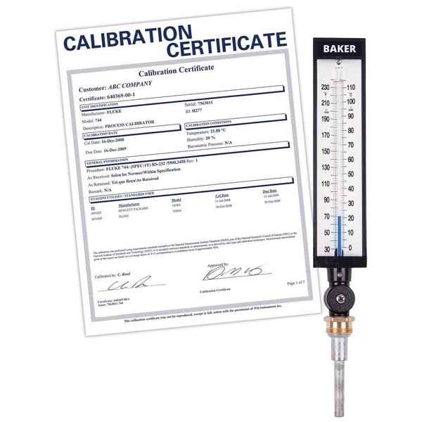 Baker Instruments 9VU35-305 Industrial Thermometer, 30 to 300 deg F (0 to 149 deg C),  9VU35-305-NIST